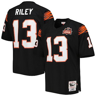 Men s Mitchell Ness Ken Riley Black Cincinnati Bengals 1981 Authentic Throwback Retired Player Jersey