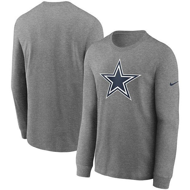 Men's Nike Heathered Gray Dallas Cowboys Primary Logo T-Shirt