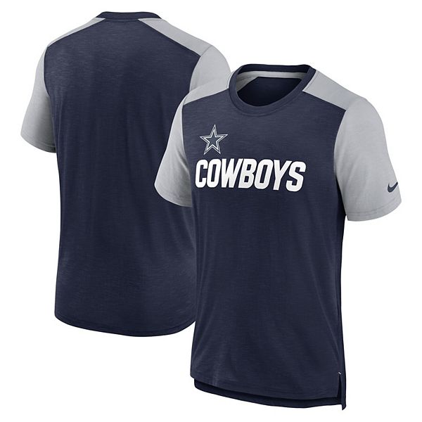 Men's Nike Heathered Navy/Heathered Gray Dallas Cowboys Color Block ...