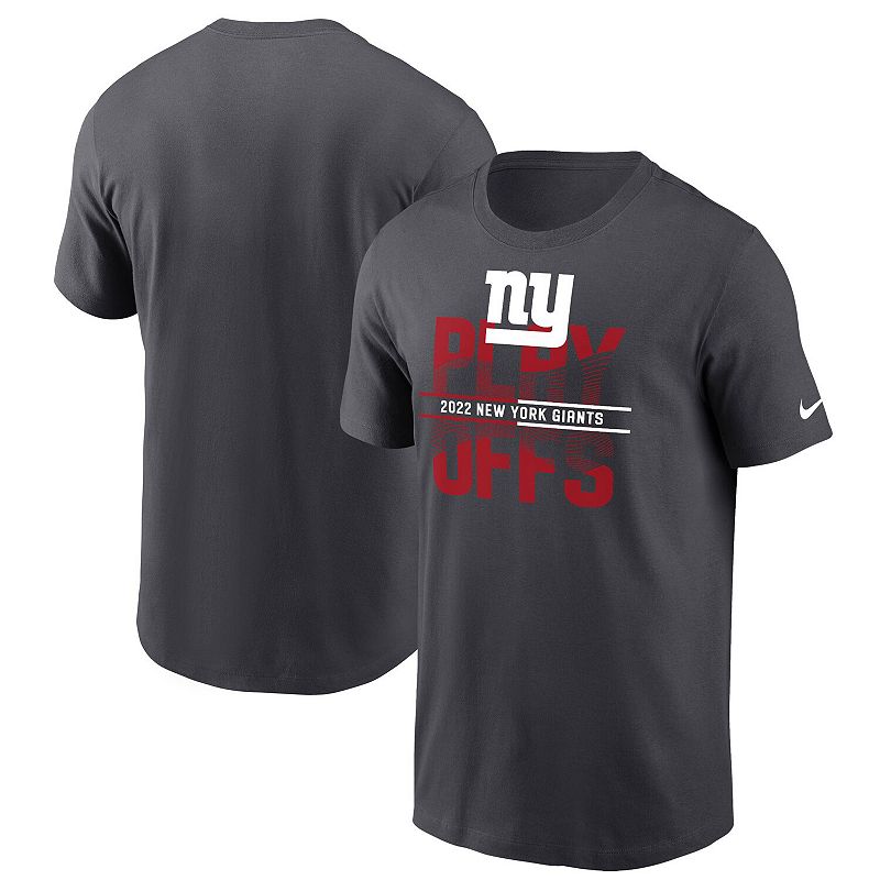 Mens Nike Anthracite New York Giants 2022 NFL Playoffs Iconic T-Shirt, Siz