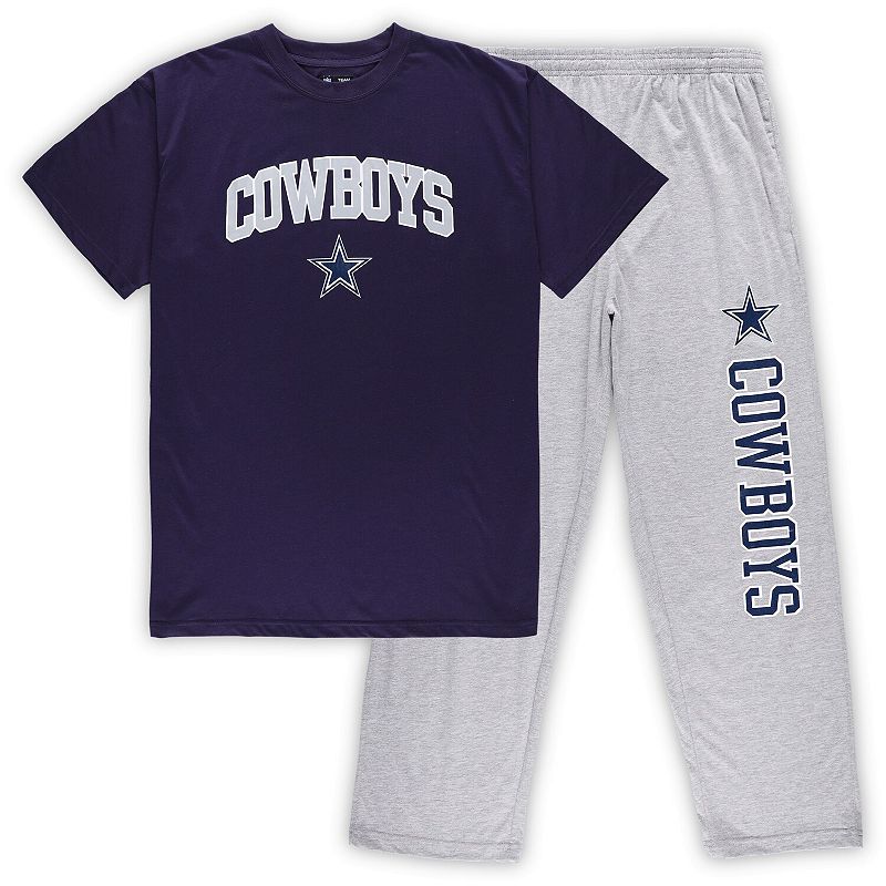 Mens Concepts Sport Navy/Heathered Gray Dallas Cowboys Big & Tall T-Shirt 