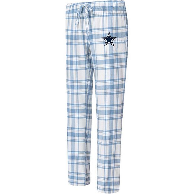 Women's Dallas Cowboys Concepts Sport White/Royal Arrival Flannel Lounge  Pants