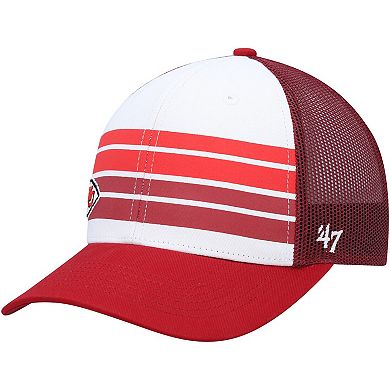 Youth '47 White/Red Kansas City Chiefs Cove Trucker Snapback Hat