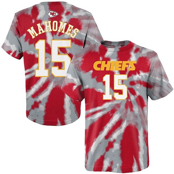 Youth Patrick Mahomes Red Kansas City Chiefs Tie-Dye Name & Number T-Shirt