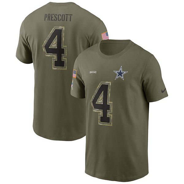 Men's Dak Prescott Black Dallas Cowboys Camo Name & Number T-Shirt