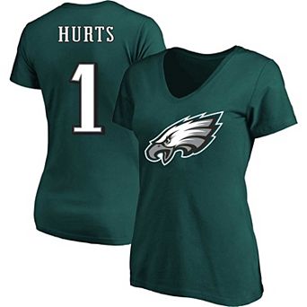 Women's Fanatics Branded Jalen Hurts Midnight Green Philadelphia Eagles Plus Size Player Name & Number V-Neck T-Shirt