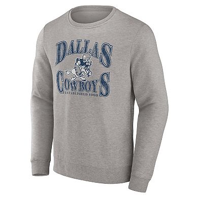 Men's Fanatics Branded Heather Charcoal Dallas Cowboys Playability Pullover Sweatshirt