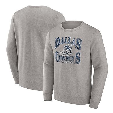 Men's Fanatics Branded Heather Charcoal Dallas Cowboys Playability Pullover Sweatshirt