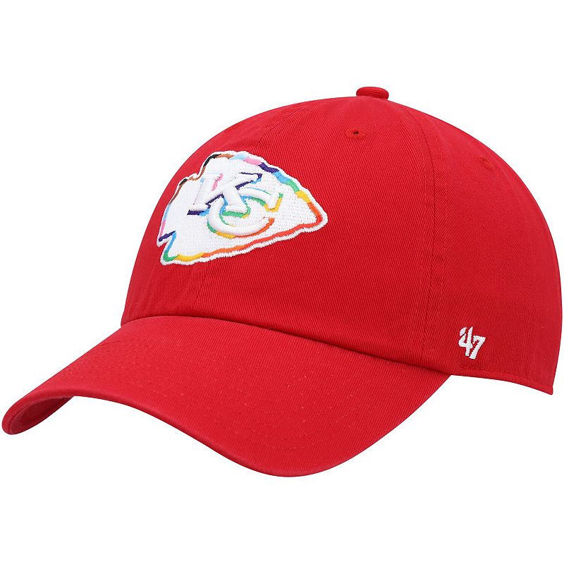 Mens 47 Red Kansas City Chiefs Pride Clean Up Adjustable Hat