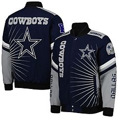 Dallas Cowboys Youth Goal Line Stance Full-Zip Hoodie Windbreaker -  Silver/Navy