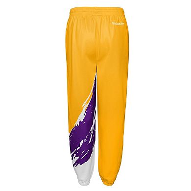 Youth Mitchell & Ness Gold Los Angeles Lakers Paintbrush Windbreaker Pants