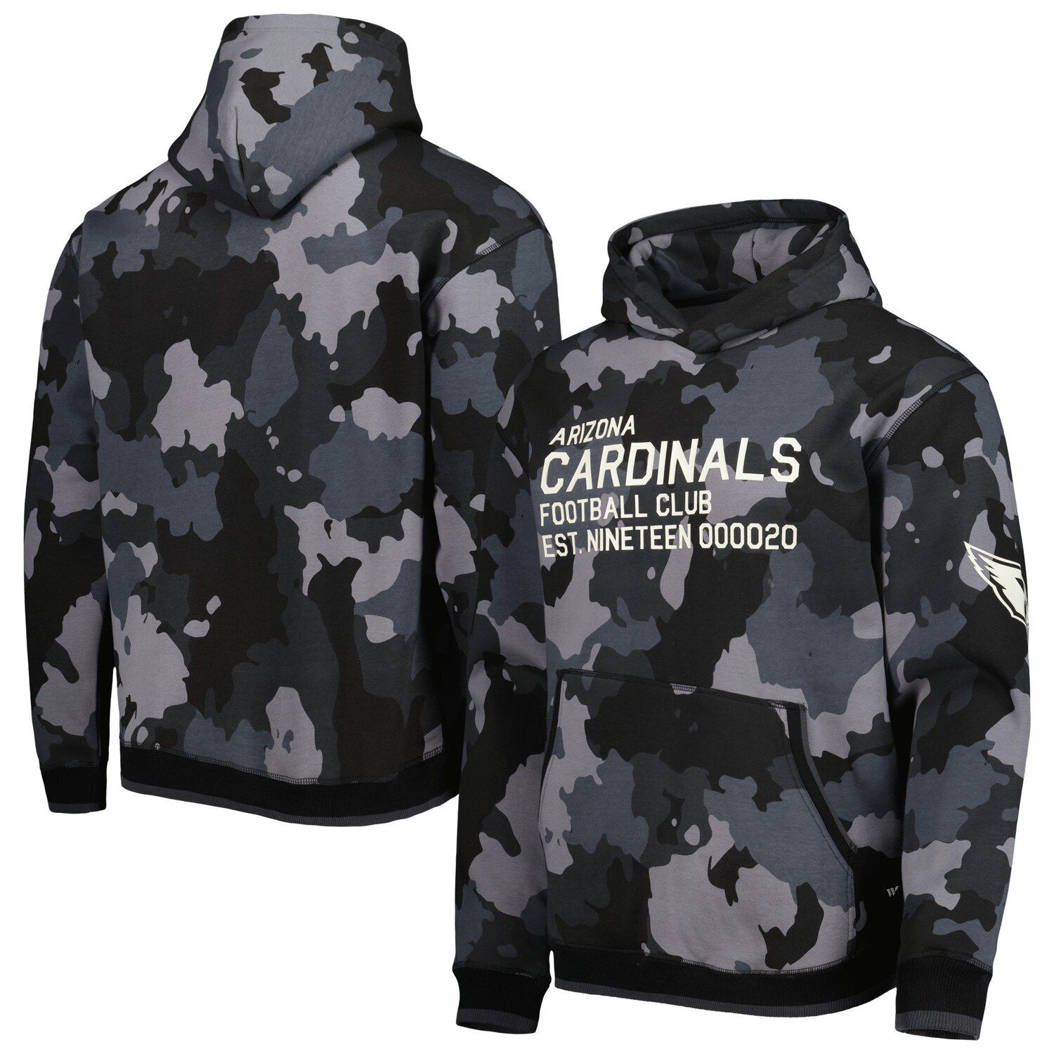 Atlanta Braves FOCO Camo Raglan Pullover Hoodie - Black