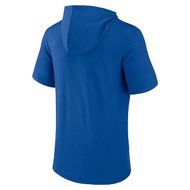 Men's Fanatics Branded Royal Kansas City Royals Offensive Strategy Short Sleeve Pullover Hoodie