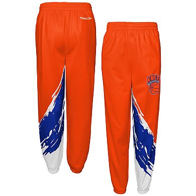 Youth Mitchell & Ness Orange New York Knicks Paintbrush Windbreaker Pants