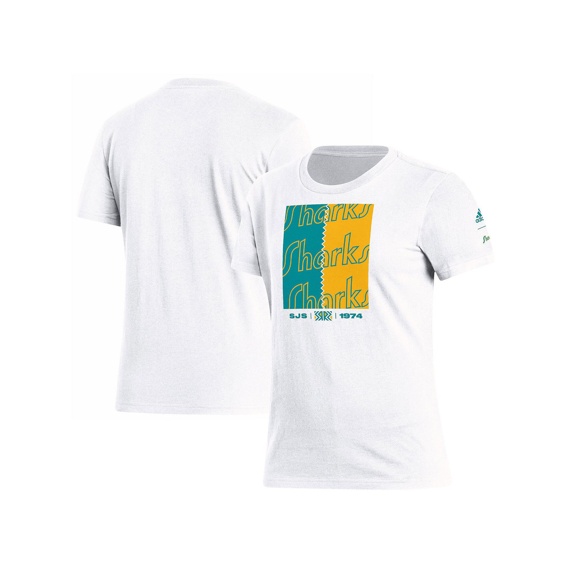 Womens adidas White San Jose Sharks Reverse Retro 2.0 Playmaker T-Shirt, S