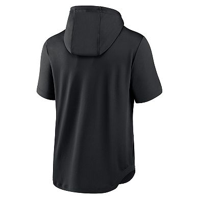 Men's Nike Black Colorado Rockies Springer Short Sleeve Team Pullover Hoodie