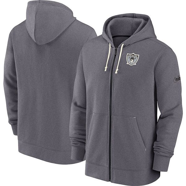 Lids Las Vegas Raiders Nike Raglan 3/4-Sleeve Pullover Hoodie - Heather  Gray/Heather Black