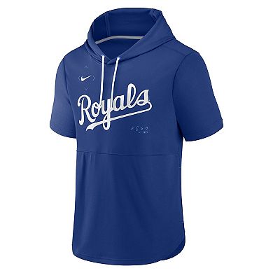 Men's Nike Royal Kansas City Royals Springer Short Sleeve Team Pullover Hoodie