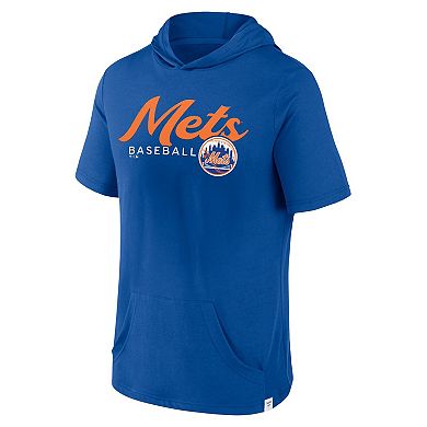 Men's Fanatics Branded Royal New York Mets Offensive Strategy Short Sleeve Pullover Hoodie