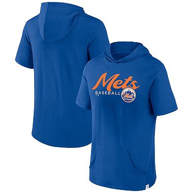 Men's Fanatics Branded Royal New York Mets Offensive Strategy Short Sleeve Pullover Hoodie