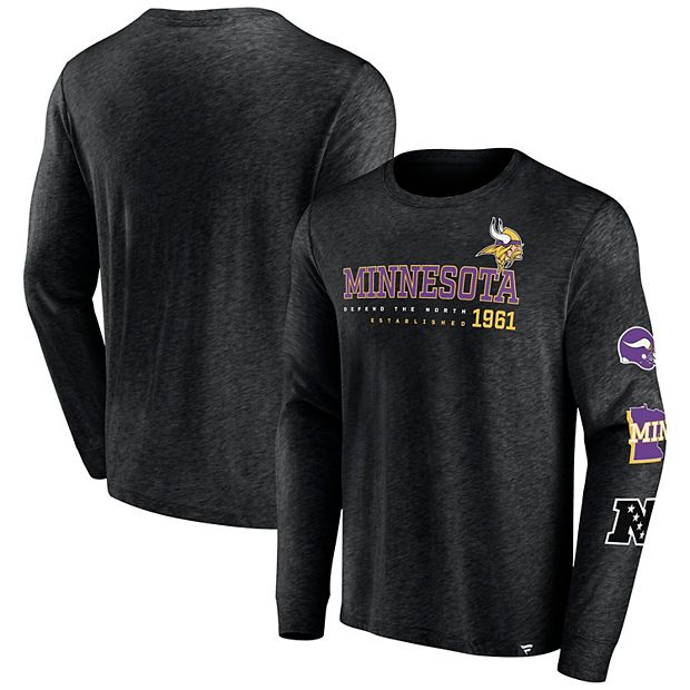 Men's Fanatics Branded Heather Black Minnesota Vikings High Whip