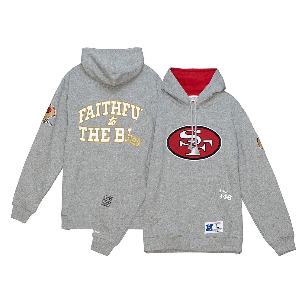 Felpa con cappuccio in pile Mitchell & Ness Vintage Logo Winning Streak dei San Francisco 49ers - Uomo