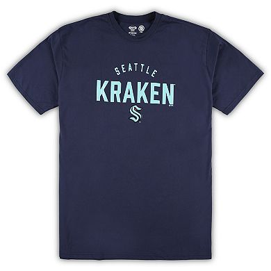 Men's Seattle Kraken Navy/Heather Gray Big & Tall T-Shirt & Pants Lounge Set