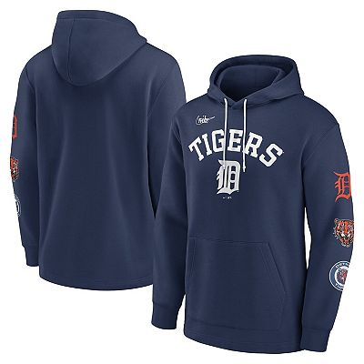 Men s Nike Navy Detroit Tigers Rewind Lefty Pullover Hoodie