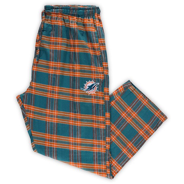 Men's Concepts Sport Aqua/Orange Miami Dolphins Big & Tall Ultimate Flannel  Pajama Pants