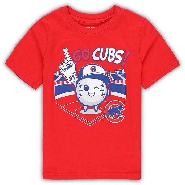 Toddler Red Chicago Cubs Ball Boy T-Shirt Size: 2T