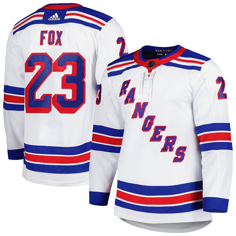 Mens adidas Adam Fox White New York Rangers Home Authentic Pro Primegreen 