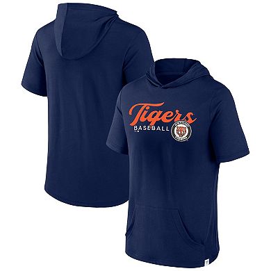 Men's Fanatics Branded Navy Detroit Tigers Offensive Strategy Short Sleeve Pullover Hoodie