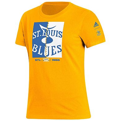 Women's adidas Gold St. Louis Blues Reverse Retro 2.0 Playmaker T-Shirt