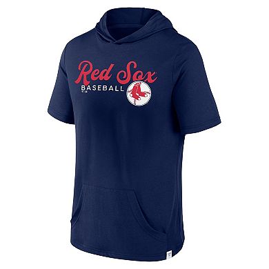 Men's Fanatics Navy Boston Red Sox Offensive Strategy Short Sleeve Pullover Hoodie