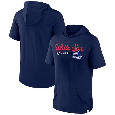 Men's Fanatics Branded Navy Chicago White Sox Offensive Strategy Short Sleeve Pullover Hoodie