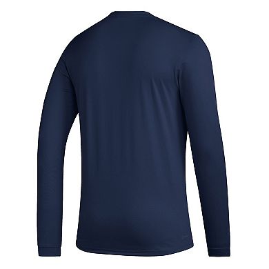 Men's adidas Navy New England Revolution Icon Long Sleeve T-Shirt