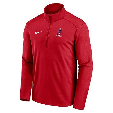 Men's Nike Red Los Angeles Angels Agility Pacer Lightweight Performance Half-Zip Top