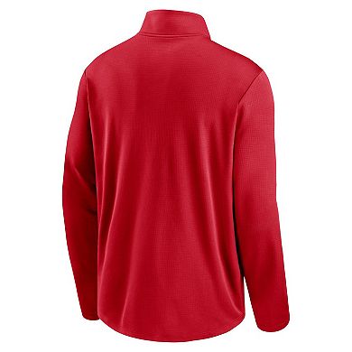Men's Nike Red Los Angeles Angels Agility Pacer Lightweight Performance Half-Zip Top