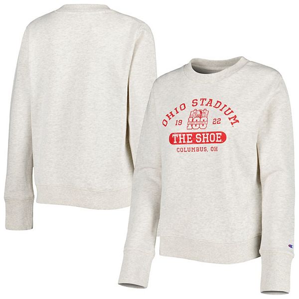 Men's Champion Heather Gray Ohio State Buckeyes Arch Pill Sweatshirt Size: 3XL