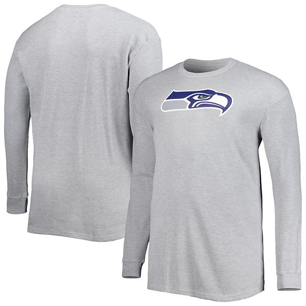 Men's Heather Gray Seattle Seahawks Big & Tall Waffle-Knit Thermal