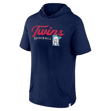 Men's Fanatics Branded Navy Minnesota Twins Offensive Strategy Short Sleeve Pullover Hoodie