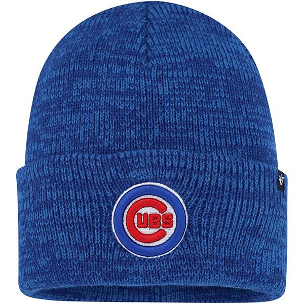 Men's Royal Chicago Cubs Brain Freeze Cuffed Knit Hat with Pom