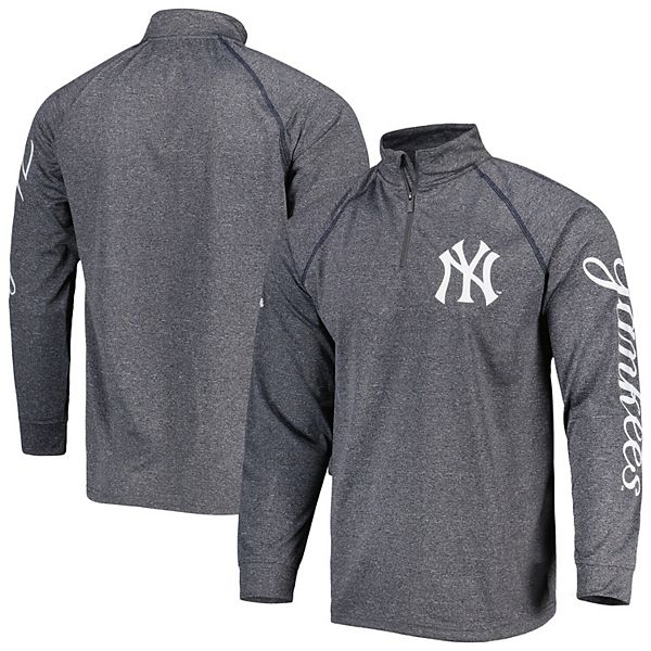 Men's Mitchell & Ness Heathered Gray New York Yankees Sealed the Victory  Quarter-Zip Pullover Jacket
