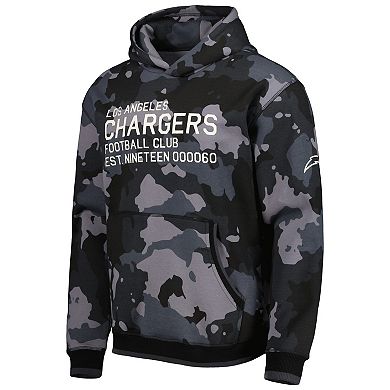 Men's The Wild Collective Black Los Angeles Chargers Camo Pullover Hoodie