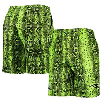 Men's New Era Neon Green New England Patriots Summer Pop Shorts
