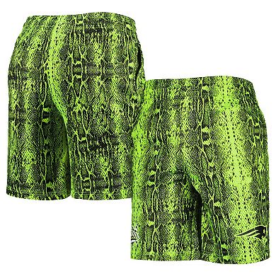Men's New Era Neon Green New England Patriots Summer Pop Shorts