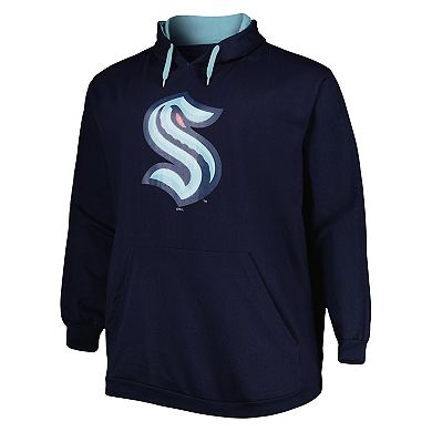 Men's Deep Sea Blue Seattle Kraken Big & Tall Fleece Pullover Hoodie