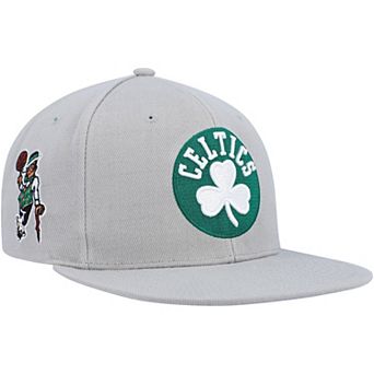 Men's Mitchell & Ness Gray Boston Celtics Side Core 2.0 Snapback Hat