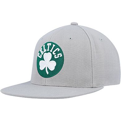 Men's Mitchell & Ness Gray Boston Celtics Side Core 2.0 Snapback Hat