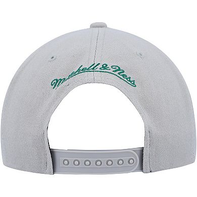 Men's Mitchell & Ness Gray Boston Celtics Side Core 2.0 Snapback Hat